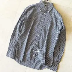 USA製 INDIVIDUALIZED SHIRTS 長袖BDシャツ 紺x白