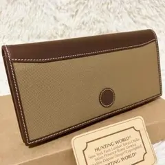 【ほぼ未使用】ハンティングワールド 長財布 レザーキャンバス