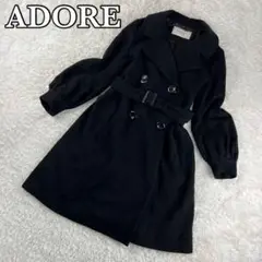 ADORE アドーア ロングコート ベルテッド カシミヤ ウール ベルト 女優襟