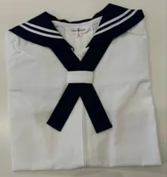 セーラー服上着 白と紺 半袖 サイズL(120)