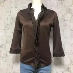 【TO BE SHIC】レクセル70%混 3段フリル カットソーカーディガンM