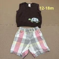 Gymboree 茶色ベストと/Janie &jack ショートパンツ　セット