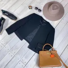 『hardy amies』r礼服　喪服　フォーマル　ノーカラー　ジャケット　黒