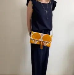 ＜一点物＞イカットバッグ　ショルダーバッグ　クラッチバッグ　2wayバッグ