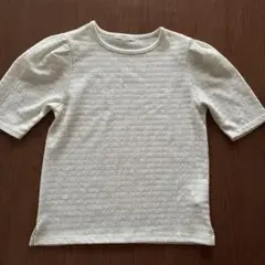 美品　ehka sopo 半袖カットソー　オフホワイト