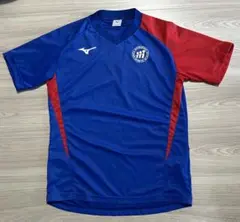 三菱養和 Mizuno サッカーシャツ 青赤 Vネック