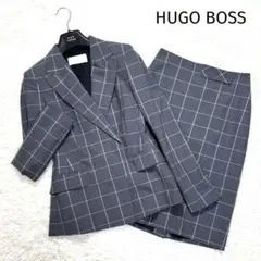 【美品】HUGO BOSS スカート セットアップ ペンチェック グレー