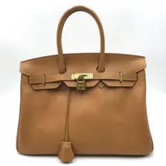 美品 エポニーヌ ハンドバッグ トート 鍵付 南京錠 レザー ライトブラウン