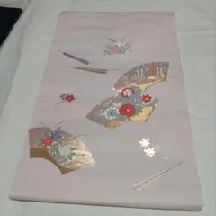 正絹 四季草花模様 名古屋帯