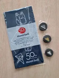 【新品・未使用】モンベル　mont-bell　50thバンダナ　ピンバッジ