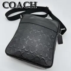 美品☆COACH コーチ シグネチャー 型押し チャールズクロスボディショルダー