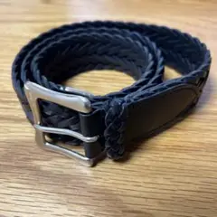【国内正規品】J&M DAVIDSON ブラック編み込みレザーベルト 34