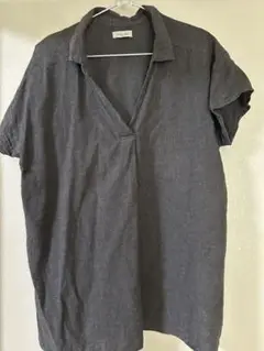 半袖オーバーブラウス　ブラウン