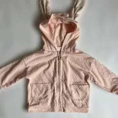 女の子　フタフタ　ウサギ耳付き　アウター パーカー　薄手　80