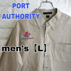 D6【PORT AUTHORITY】長袖シャツ【メンズL】薄茶系