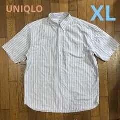 UNIQLO メンズ　半袖 BDオックスフォードシャツ／プルオーバー／XL