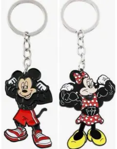 新品Disneyキーホルダー　ディズニー　ミッキー　ミニー　マッスルマッチョ