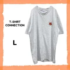 メンズ 半袖Tシャツ グレー L 無地 刺繍ロゴ もみじ カナダ製 綿 100