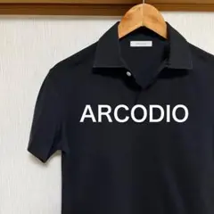 【新品未使用】ARCODIO イタリア製 コットンニットポロ ブラック 干場義雅 イタリア製コットンニット 半袖ポロ col.ブラック - ARCODIO