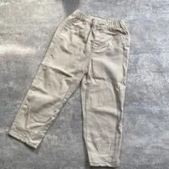 西松屋　エルフィンドール　クロップド丈デニム　アイボリー　130cm