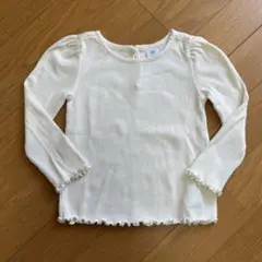 babyGAP ホワイト シンプル　長袖カットソー 2歳用　リブ　95cm