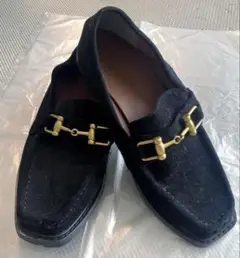 【断捨離 廃棄】moussy ブラックスエードローファー Sサイズ