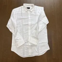 【クリーニング済】EMPORIO ARMANI ホワイト　長袖シャツ　メンズ