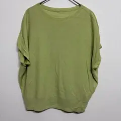 【38】michel kleinミッシェルクラン オリーブグリーン 半袖ニット