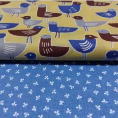 Handworks Fabric　 クレンゼ加工　クロバー柄生地と小鳥柄