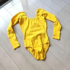 レオタード　イエロー色 シルビア　マットな素材（光沢のない素材）　Mサイズ　七分