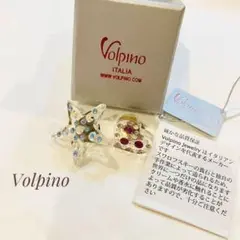 Volpino 星形とハート型ブローチ　クリアピンバッジ