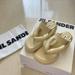 【正規品】【JIL SANDER】ブロックヒールサンダル ホワイト　36