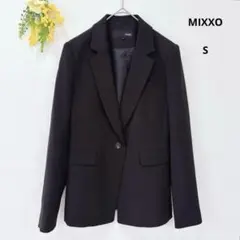 美品★MIXXO テーラードジャケット ブラック S オフィス フォーマル