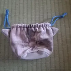 THE CAT 猫 巾着ポーチ フェイスポーチ
