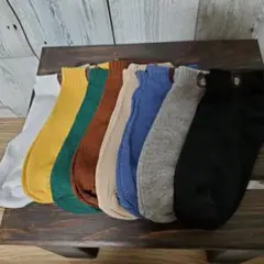 ～23.5㎝程度　クマ刺繍8色セット　アンクルソックス　靴下