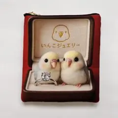 ハンドメイド　インコ　ポーチ
