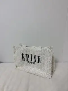 ÉPINE ホワイト トートバッグ ツイード