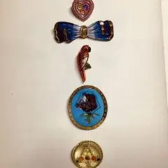 チェコガラスボタンいろいろ5点set