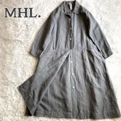 マーガレットハウエル MHL コットンリネン シャツワンピース グレー ゆったり