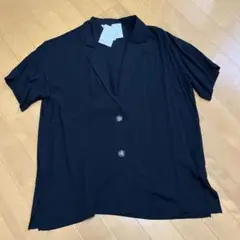 お値下げ　今シーズン♦︎新品♦︎半袖シャツジャケット　ブラック　Lサイズ