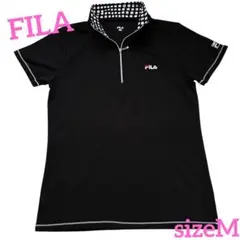 美品　FILA フィラ　レディース ゴルフ　ハーフジップ　半袖 ブラック　M