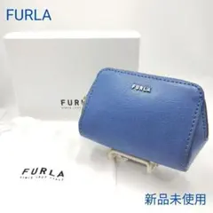 【新品未使用】FURLA(フルラ) ミニポーチ コスメポーチ ブルー PVC