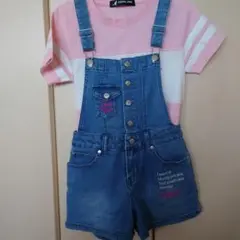 Janel Love デニムオーバーオール 140cm