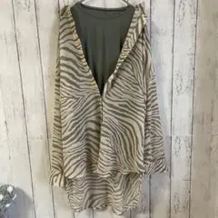 【セット売り】 トップス シースルー カーキ色 半袖 シャツ