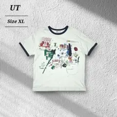 00sUNIQLOユニクロUTジャンミッシェルバスキアリンガーTシャツ白XL