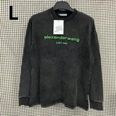 AlexanderWang アレキサンダーワン ロゴロンT長袖 グリーン