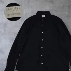 【別注】BAGUTTA EXCLUSIVE ストレッチ シャツ ブラック L