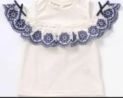新品フリル刺繍トップス100cm アプレレクール