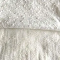 刺繍生地ハギレ　白2種類 110✕107　110✕67