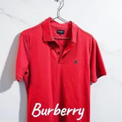 『美品』Burberry『メンズゴルフウェア』♡ 赤 ポロシャツ